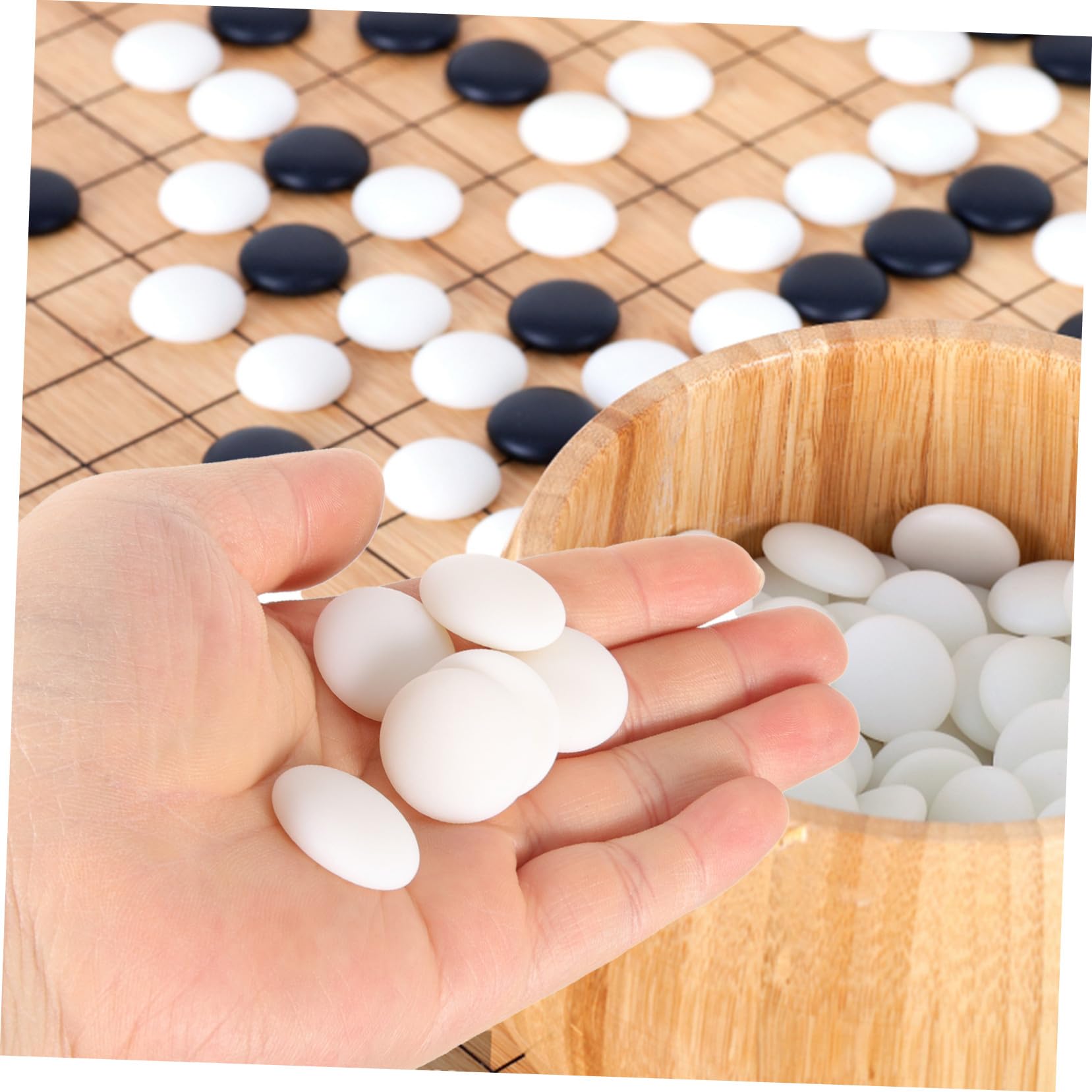 Mipcase Set Da Gioco Go 360 Pezzi Pietre in Resina Resistenti e Lisce Per Ragazzo Ragazza e Adulti, Accessori Per Gioco Da Tavolo Strategico, Stimolazione Mentale e Divertimento Educativo