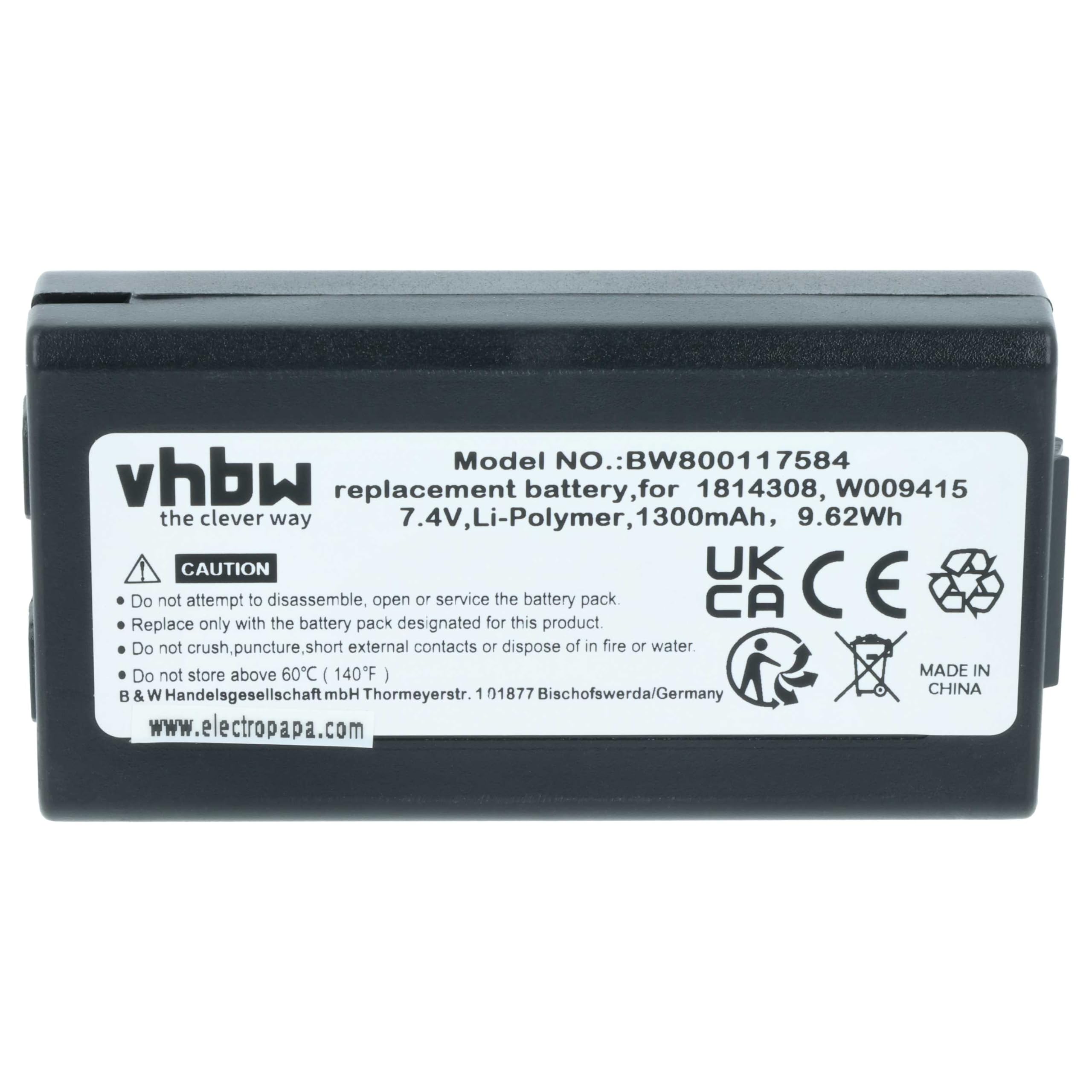 Batteria 7.4V 0.65Ah Li-ion per DYMO LabelManager 260