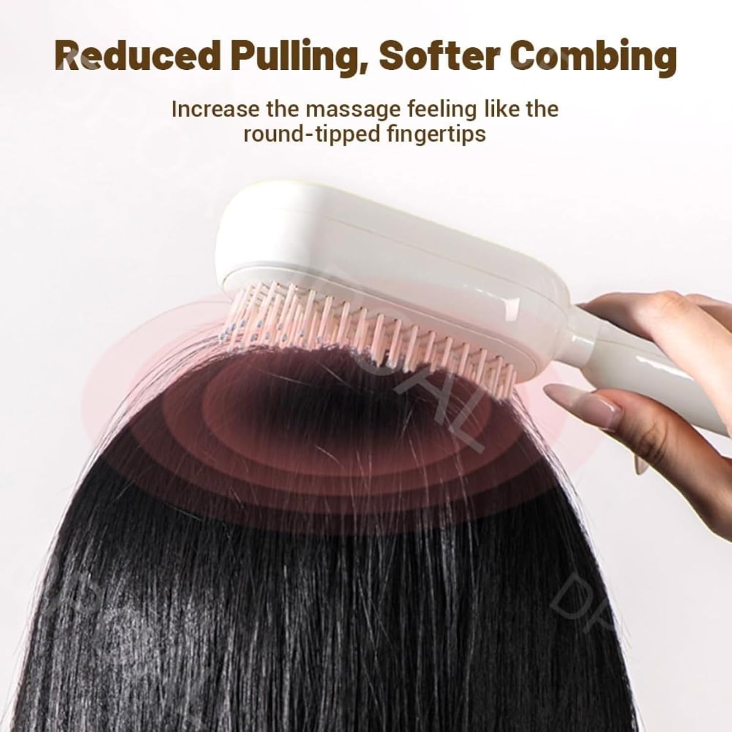 Retractable Cushion Massage Comb, Self Cleaning Hair Brush, Massage Comb - Abs Retractable Air Cushion Hair Brush, Hairs Styling Tools for All Hairs Types (3pcs)