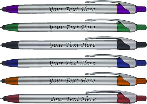 Miniatura 7 de Paquete de 300 bolígrafos personalizados con logotipo o texto, para marketing, fiestas y eventos, lápiz capacitivo 2-1 + bolígrafo compatible con