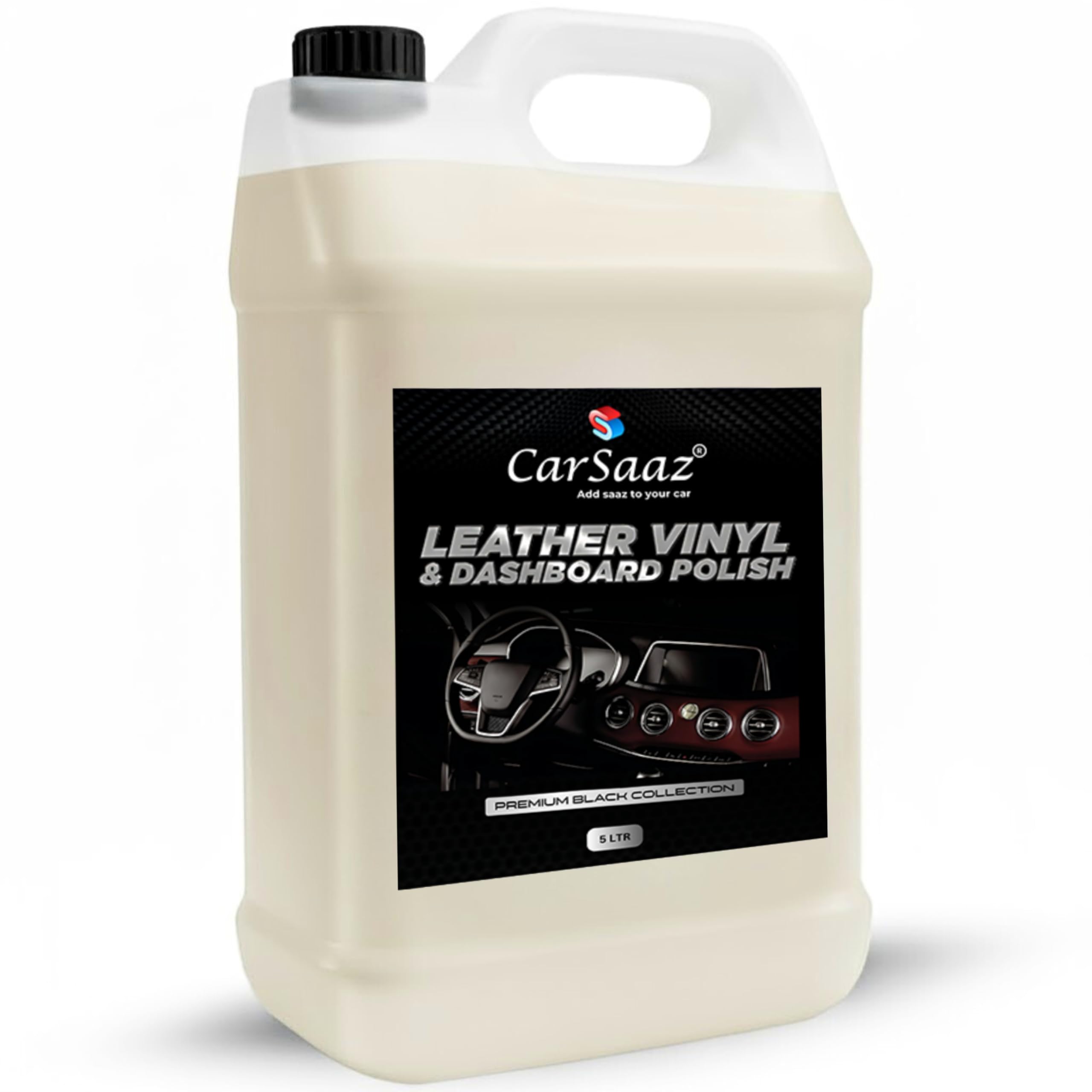 CAR SAAZ Leather Vinyl & Dashboard Polish 5 LTR | Car Dashboard & Interior Polish | Premium Polish for Car Interior, Seats Covers, Door Panels, Leather Surfaces and More | Restores and Protects (5L)