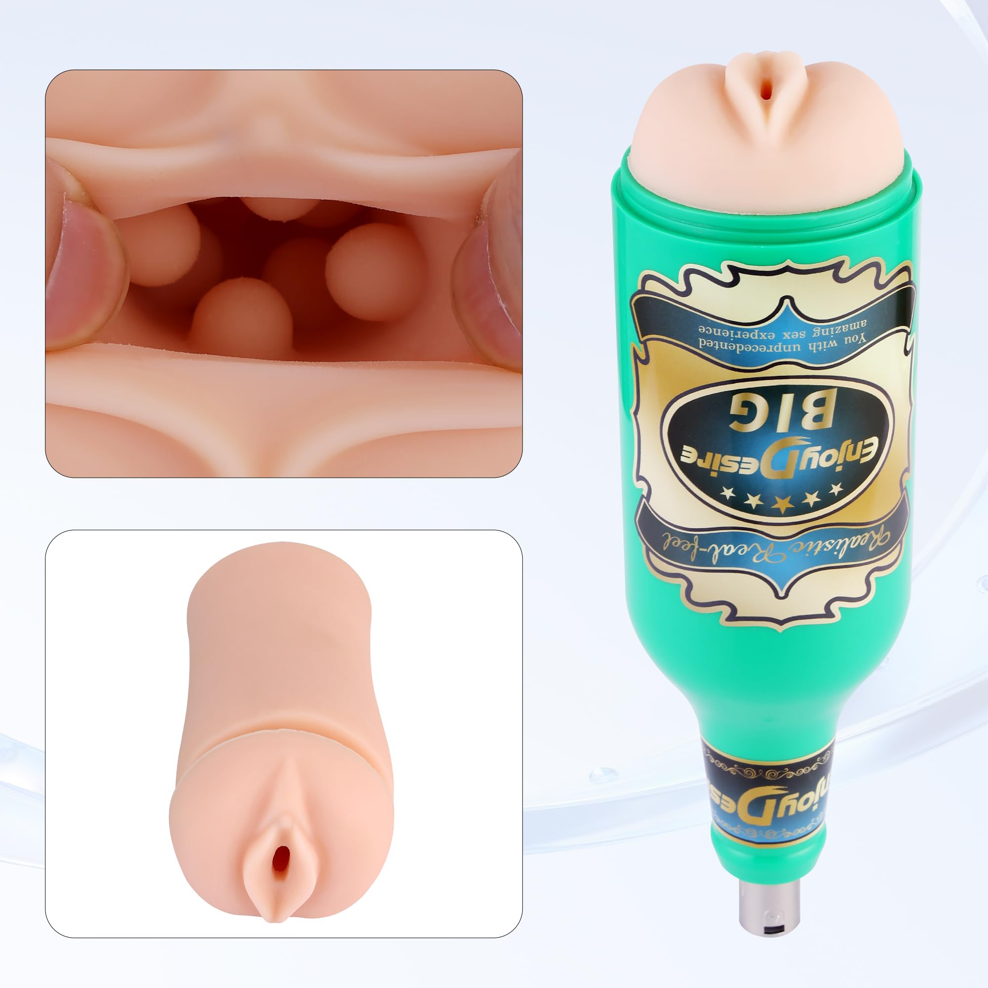 Coppa per masturbazione ingrandita per macchina del sesso - Compatibile con 3 connettori XLR, manicotto ad alta stimolazione per uomo, materiale TPE morbido, facile da pulire e riutilizzabile, piacere
