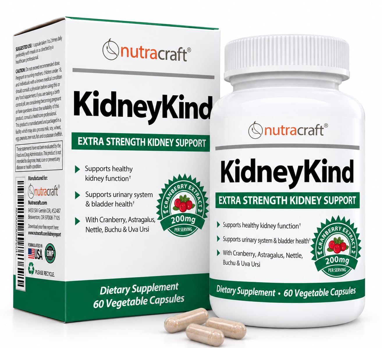 Nutracraft KidneyKind #1 Kidney Support and Detox Supplement 