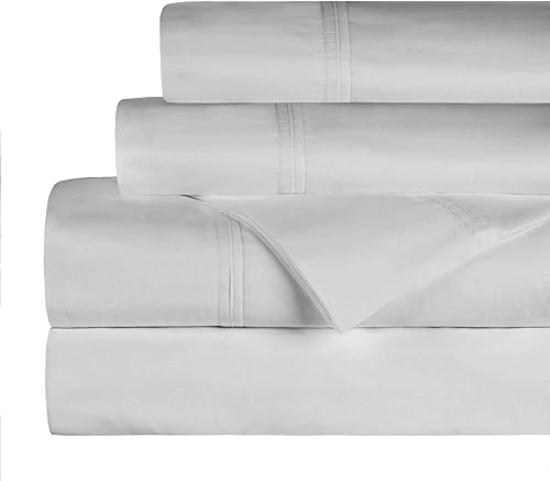 Miniatura 10 de Superior Juego de sábanas de algodón orgánico de 300 hilos, incluye 1 sábana bajera de bolsillo profundo, 1 sábana encimera, 1 funda de almohada,