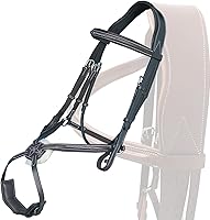 Vista 2 de Exion Designer - Figura 8 de brida inglesa para caballos Cabeza monocrocada ancha anatómica Banda nasal ajustable con almohadilla de mandíbula