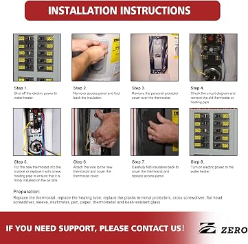 Upgraded Zero EWH-05 Electric Water Heater Repair Kit with Quick Change Tool - UL Certified | Fits A O Simith Ken-more Whhirl-pool | Includes Upper & Lower Thermostats,Heating Elements,Wrench Socket