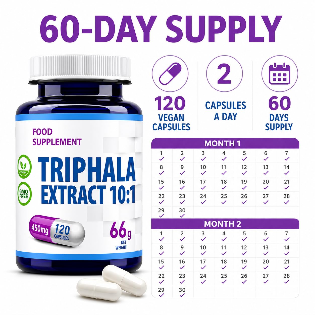 Hepatica Estratto di Triphala | 4.500 mg Equivalente | Estratto 10:1 da 450 mg | Amalaki, Haritaki e Bibhitaki | 120 Capsule Vegane | GMP & Testato da Laboratorio Indipendente