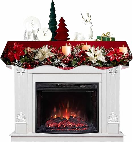Miniatura 1 de NYZE Bufanda de mantel de Navidad de 60 x 17 pulgadas, para chimenea, decoración para Navidad, chimenea, bufanda, estante, corredor, vacaciones,