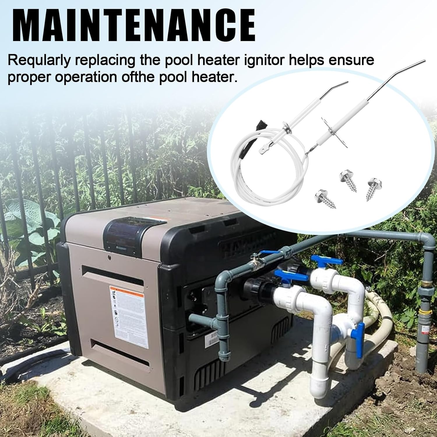 3 Pack IDXLFLS1930 Flame Sensor Replacement compatible with Hayward Pool Heater Parts, Pool Heater Ignitor compatible with Hayward Universal H-series with Draft and Gas Heating H250IDL H150FD