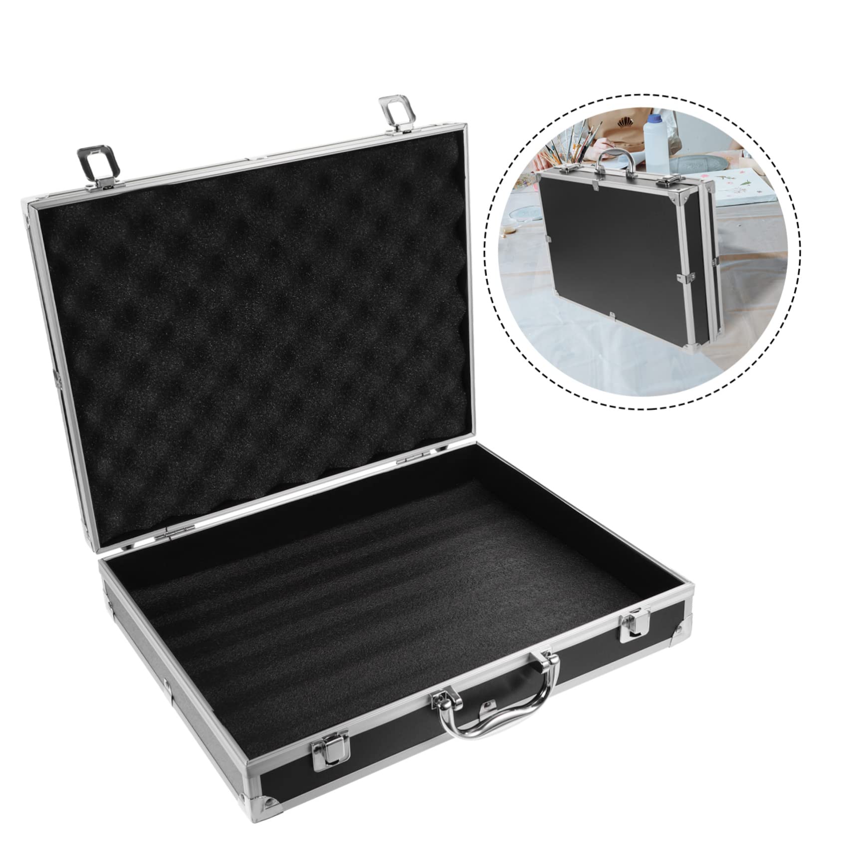 Ciieeo Werkzeugkasten Hartschalen-aktenkoffer Aus Aluminium Make-up-organizer Aus Legierung Notebook-aktentasche Versiegelter Behälter Notfallset-box Metall Flanell Schaumkissen Fräulein