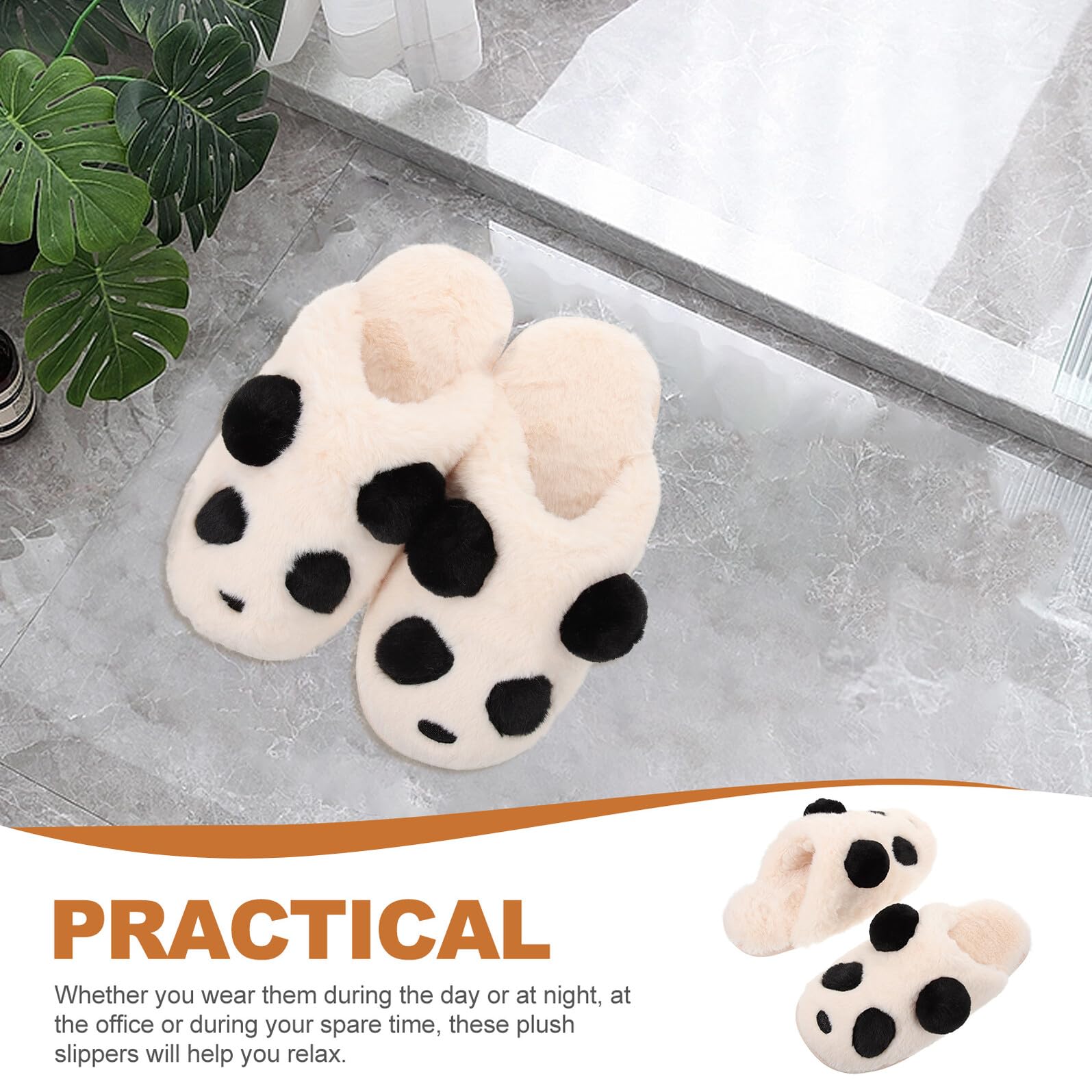 TEHAUX Pantofole Calde da Donna in Peluche a Forma di Panda, Ciabatte Morbide e Pelose per Interni, Comode e Traspiranti per Uso Autunnale e Feste