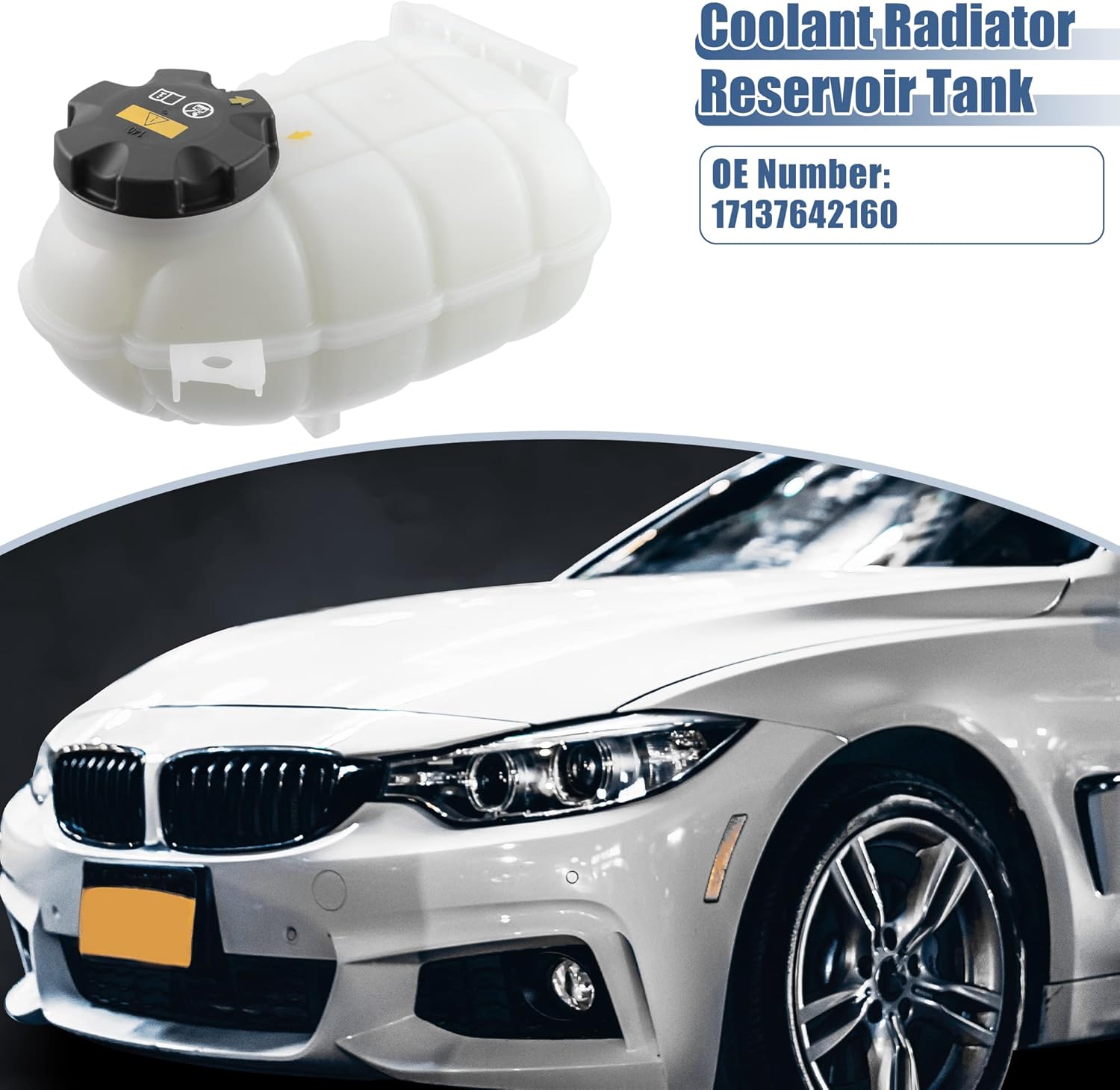 X AUTOHAUX Coolant Radiator Reservoir Tank for BMW 328d 2014-2018 2.0L 17137642160 Coolant Overflow Expansion Bottle with Cap and Sensor for BMW M2 435i 335i