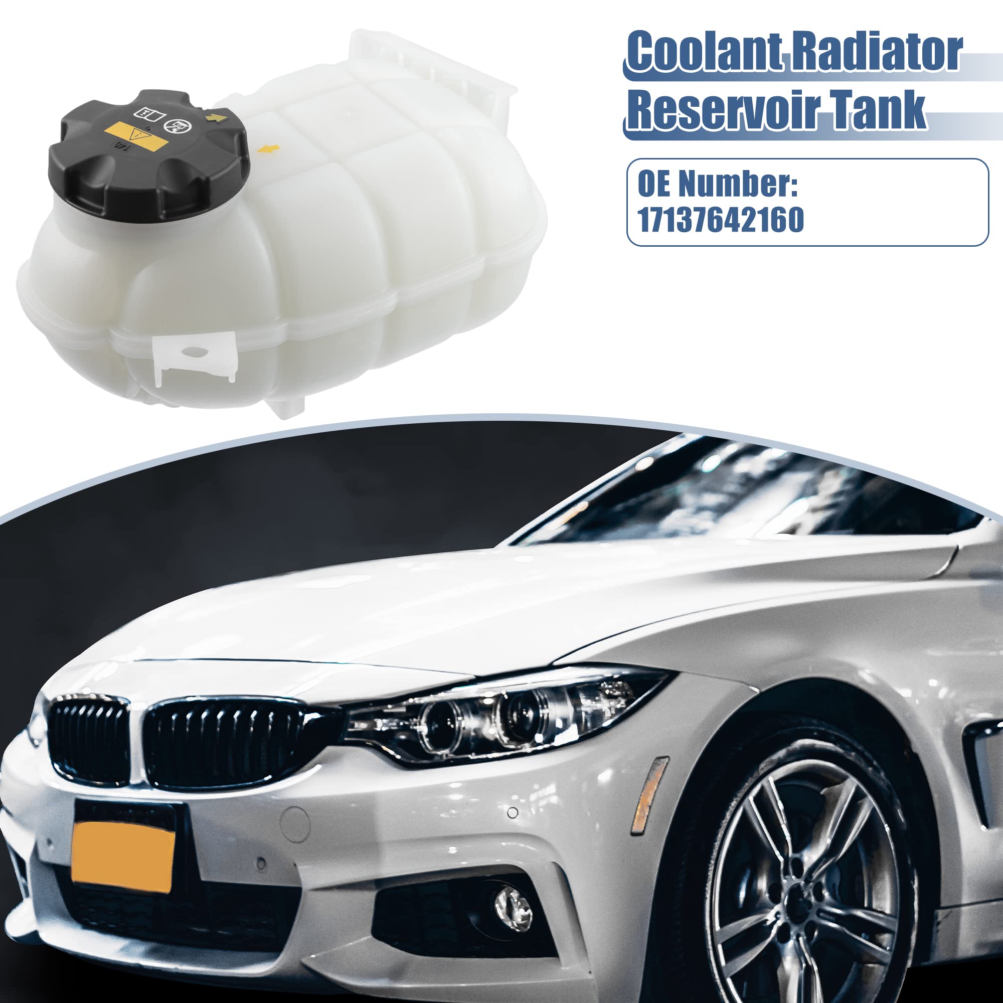 A ABSOPRO Depósito De Refrigerante Para Bmw M2 16-17 1Pc | Oe:17137642160, Con Tapa, Posición Delantera, Tamaño 17X19X18Cm, Para 335I 12-15, Para 435I 14-16, Para M2 16-17