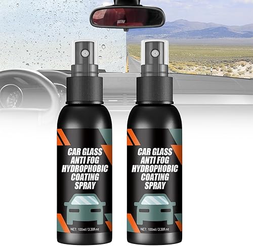 Aerosol para parabrisas de automóvil, repelente al agua, agente antivaho y resistente a la lluvia (2 botellas)