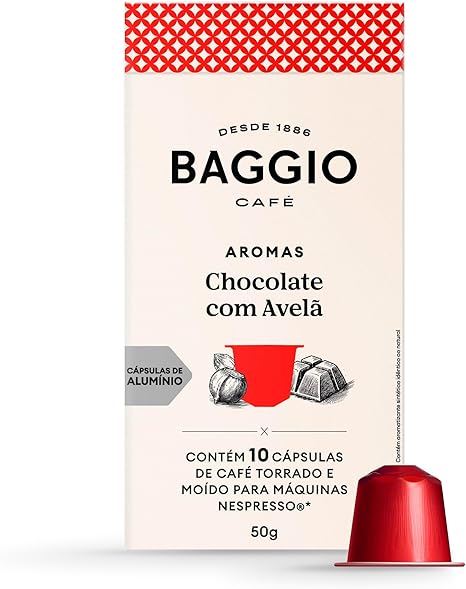 Baggio Café Cápsulas De Café Aroma Chocolate Com Avelã Compatível Com Nespresso Contém 10 Cápsulas Menor preço em Baggio Café Cápsulas De Café Aroma Chocolate Com Avelã Compatível Com Nespresso Contém 10 Cápsulas