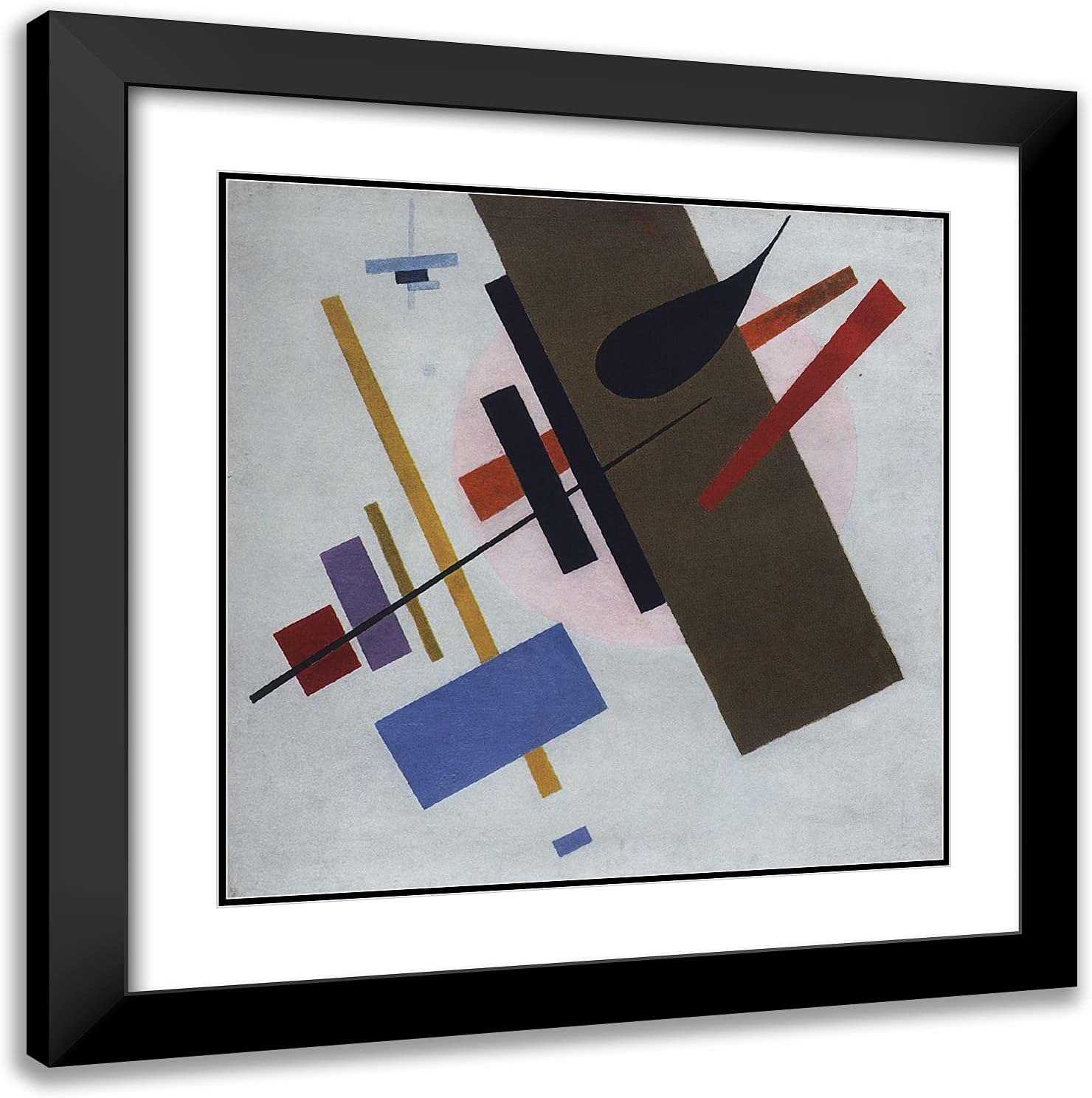 ArtDirect Malevich, Kazimir 20x20 Black Modern Framed Art Print Titled: Suprematism XII