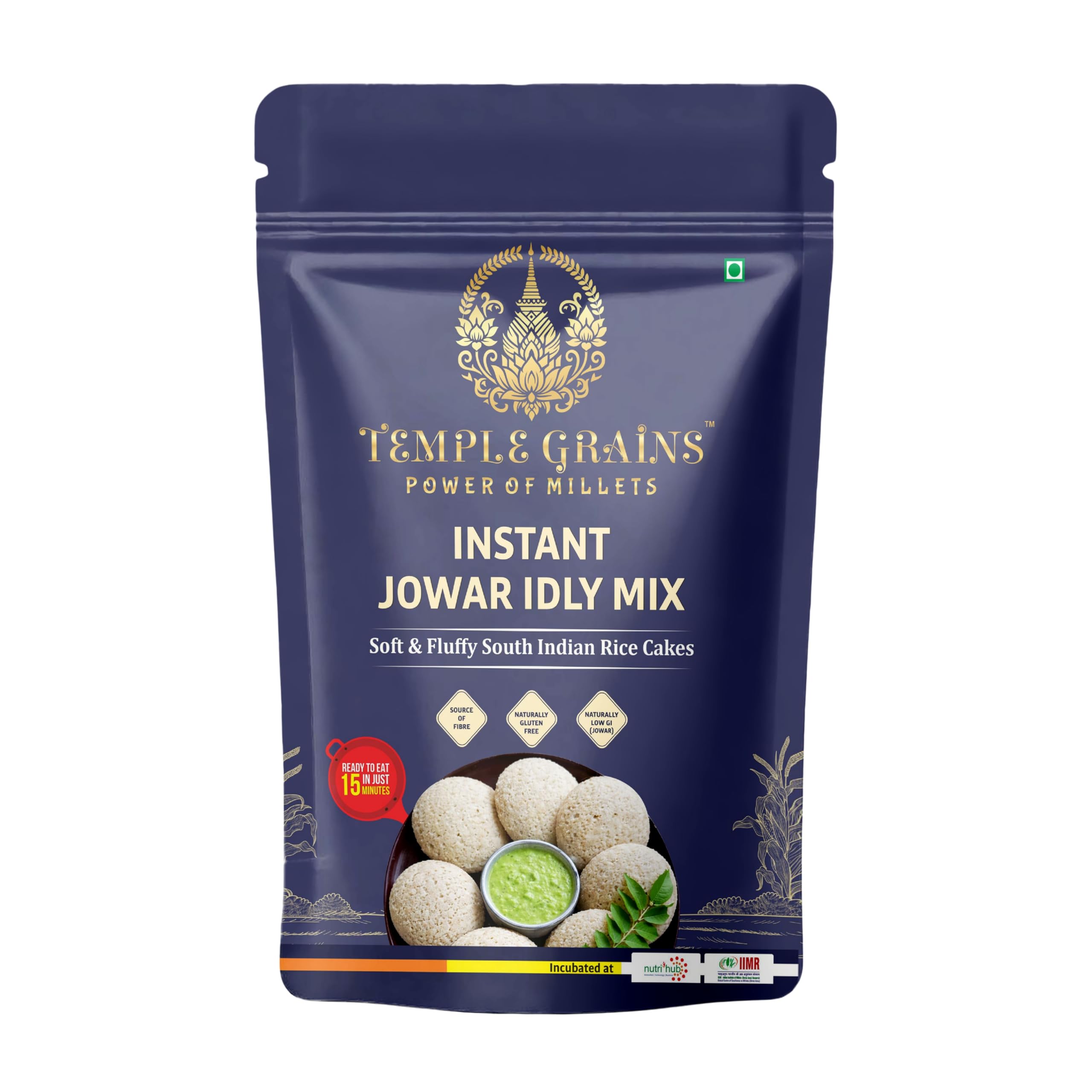 Temple Grains Instant Jowar Idly Mix | Naturally Low GI | Rich in Fibre & Minerals | Gluten Free | No Fermentation Needed | Ready in 15 Minutes | Soft, Fluffy Idlis | Diabetic & Lifestyle Friendly | 300g-image-32