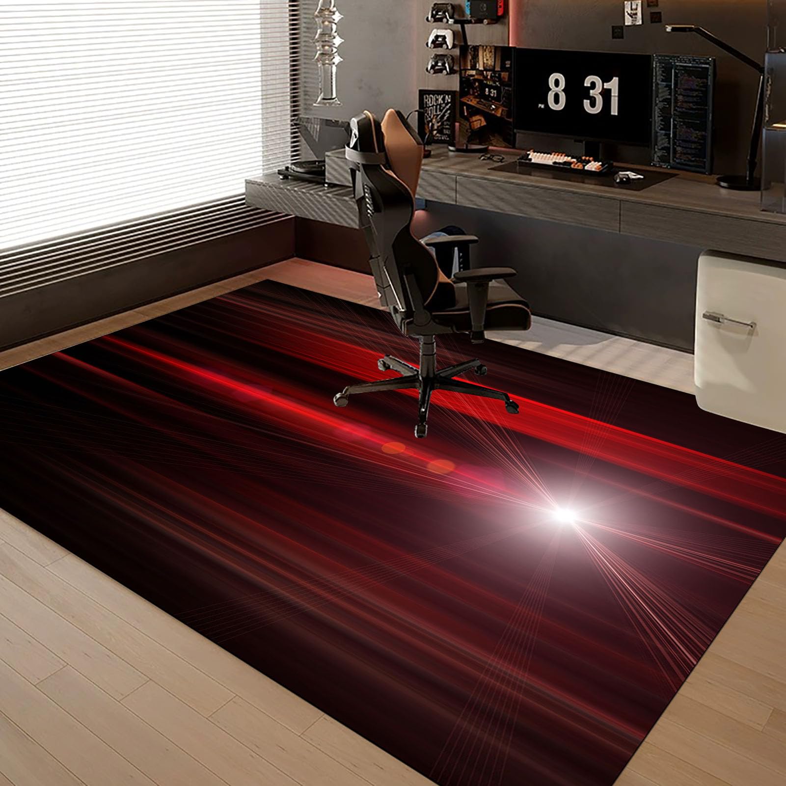 90 x 140 cm Tapis Chaise de Bureau, Tapis de Chaise Gaming Antidérapant Protège Parquet Chaise roulettes, Tapis de Sol pour Bureau Plancher de Bois, Tapis Protège-Sol pour Chaise de Bureau