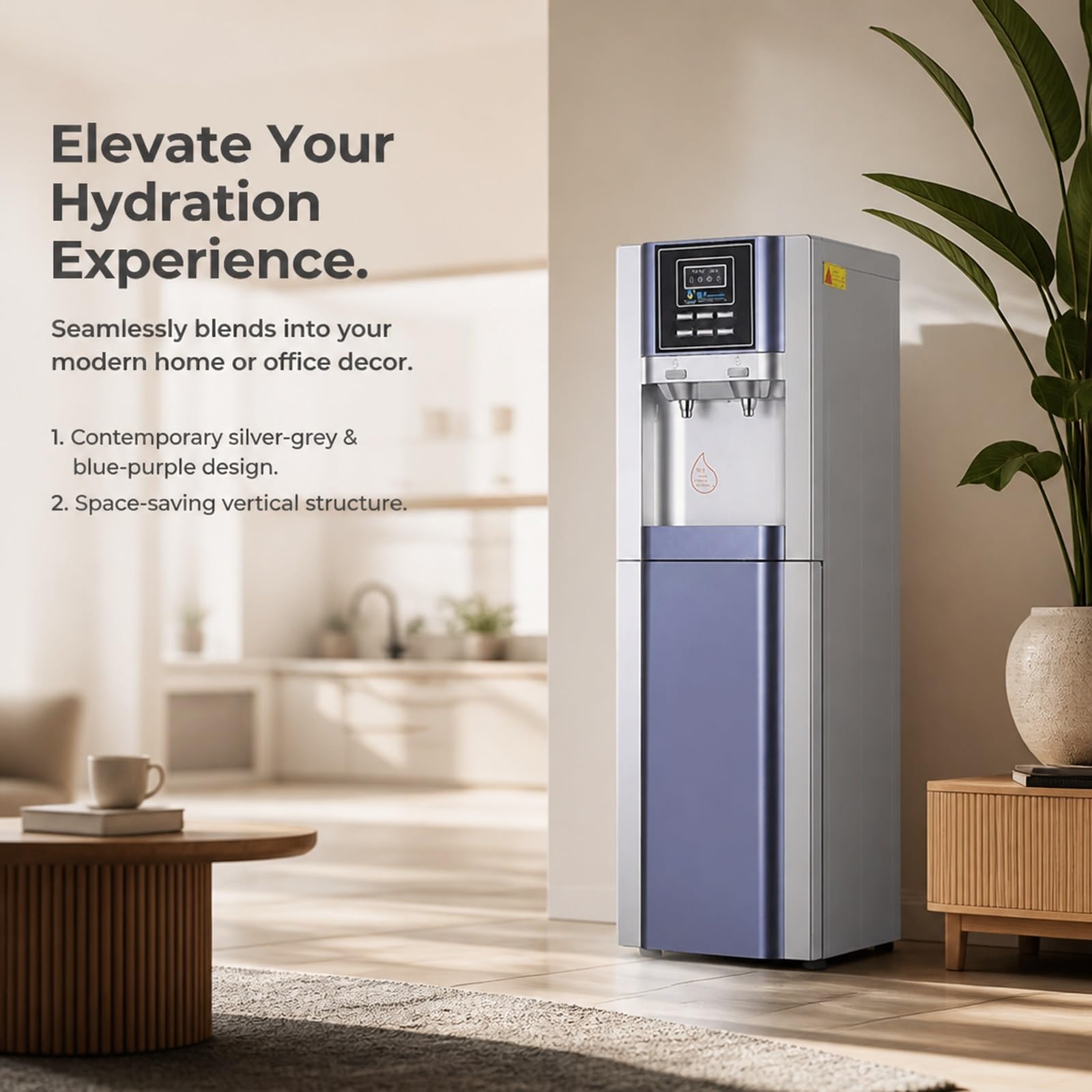 Dispenser Acqua Con Conduttura Da Terra,Armadio Di Stoccaggio Con Funzione Igienizzante,Distributore D'Acqua Con Conduttura Verticale Indipendente Dispositivo Di Raffreddamento Dell'Acqua