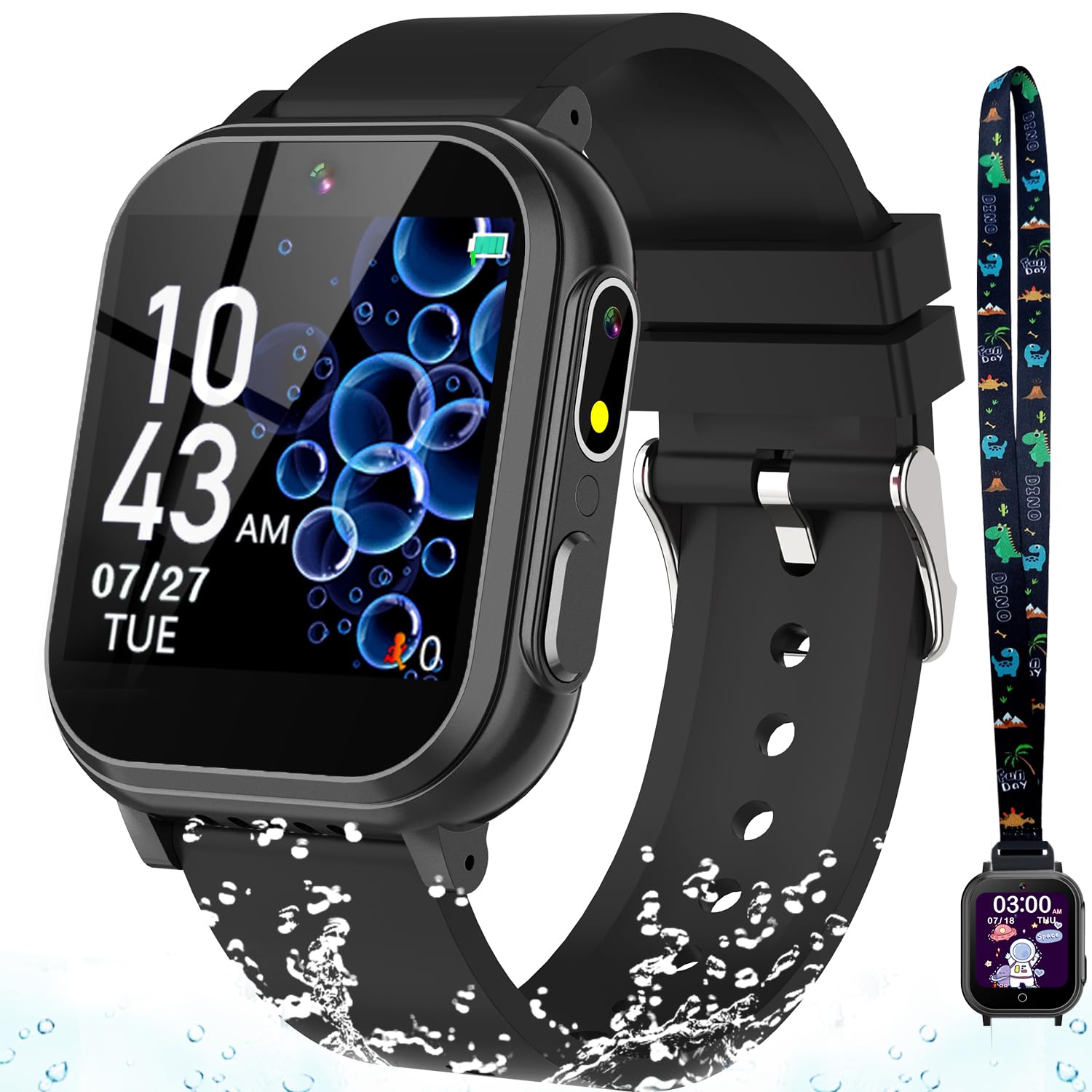 Waterproof Kids Watch Gift for Girls Age 5-12, 32 Games HD Touchscreen Kids Watch with Dual Camera Video Music Player Pedometer Flashlight 12/24 hr Birthday Toys for Girls Ages 6 7 8 9