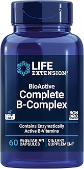 Life Extension Bioactive Complete B-Complex, Heart, Brain and Nerve Support, Healthy Energy, Metabolism, Complete B Complex, 60 Vegetarian Capsules
