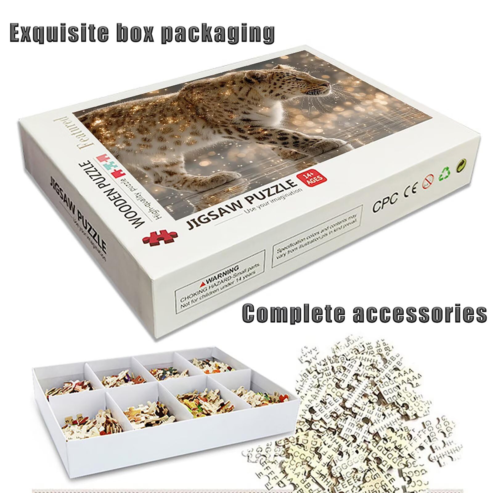 LéOpard Puzzle 2000 elementów dla dorosłych, drewniane puzzle 99 x 70 cm, gra edukacyjna dla dorosłych z wykwintnym pudełkiem do pakowania, kolekcja relaksująca gra, letnia dekoracja pokoju, (kotek) 7