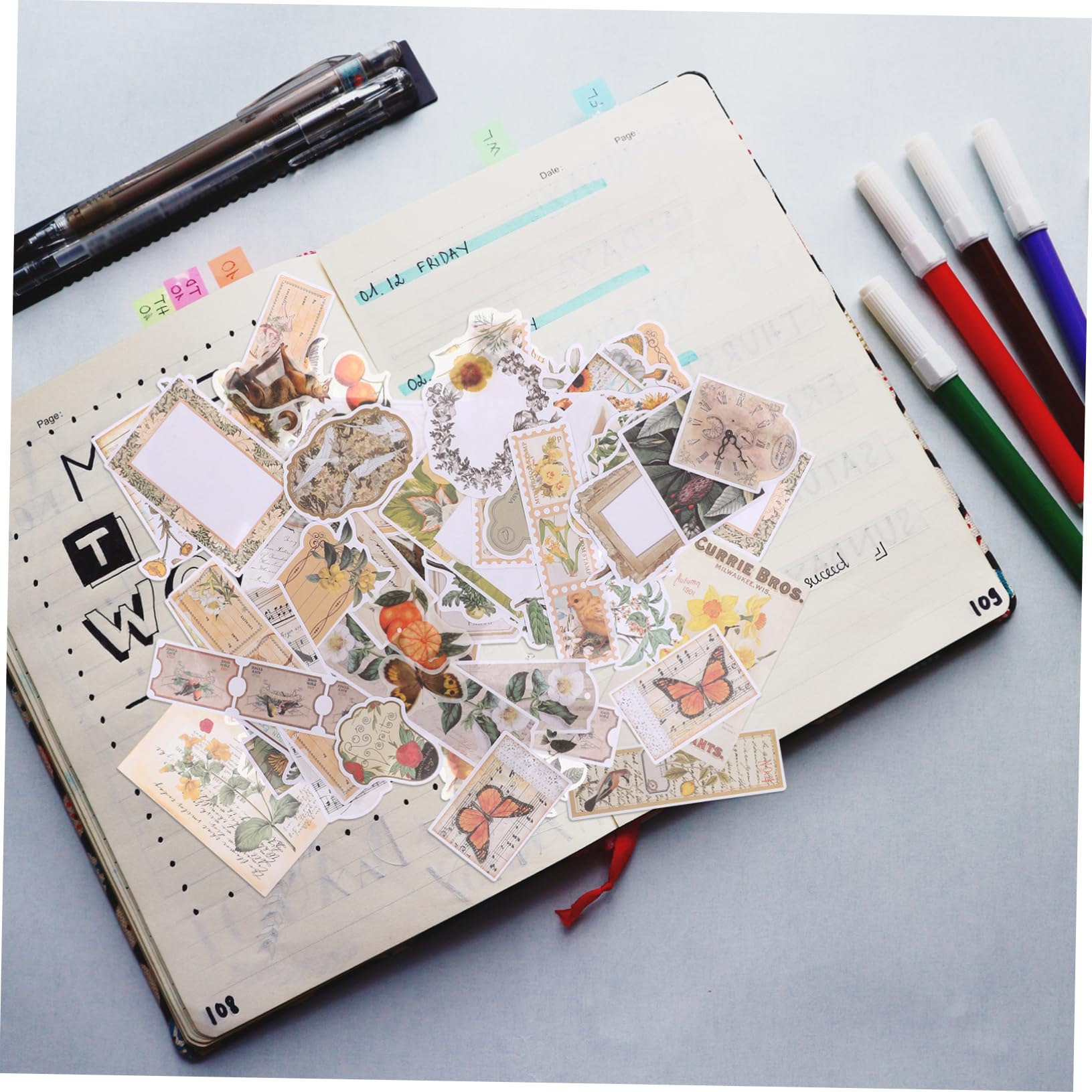Operitacx 5sets Carta Decorativa Per Scrapbooking Materiale Fai Te Per Album Fotografici e Journaling Kit Adesivi Con Design Elegante e Sicuro Per Creazioni Artistiche