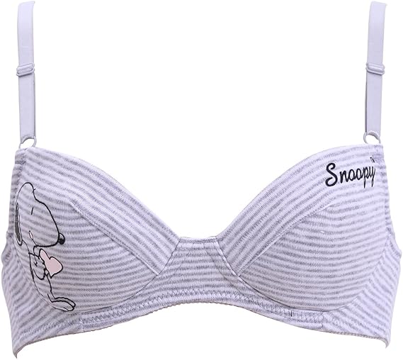 Amazon Co Jp スヌーピー Snoopy ジュニア ボーダー スヌーピーノンワイヤー3 4カップブラジャー ファッション