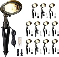 Vista 21 de Gardenreet Luz de inundación de latón macizo – Luz LED de lavado de pared de bajo voltaje para paisaje, 12 V, resistente al agua cableada al aire