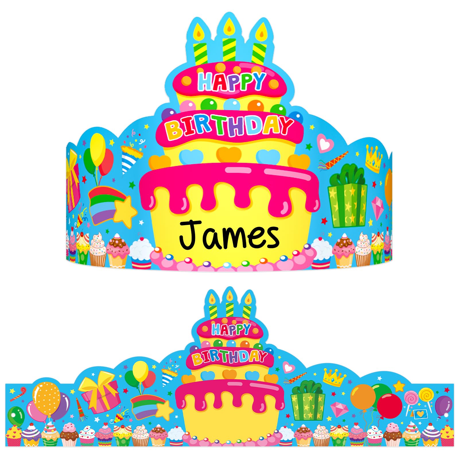 Paquete de 36 coronas de cumpleaños para niños, coloridos sombreros de fiesta de papel, juego de corona de cumpleaños para profesores, estudiantes, aulas