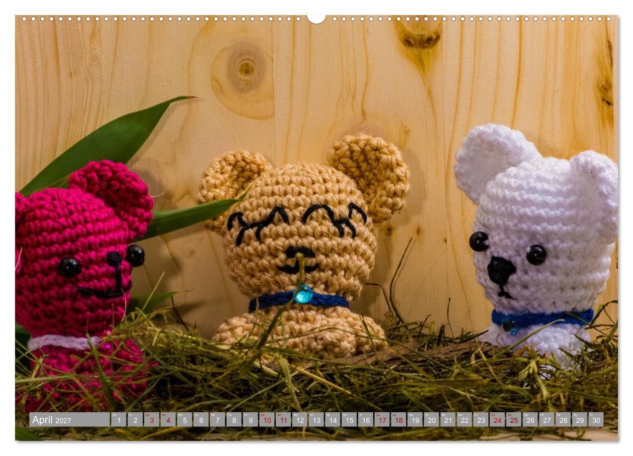 CALVENDO - Amigurumi - Die gehäkelte Welt (hochwertiger Premium Wandkalender 2027 DIN A2 quer), Kunstdruck in Hochglanz: 12 Seiten mit verschiedenen Amigurumis
