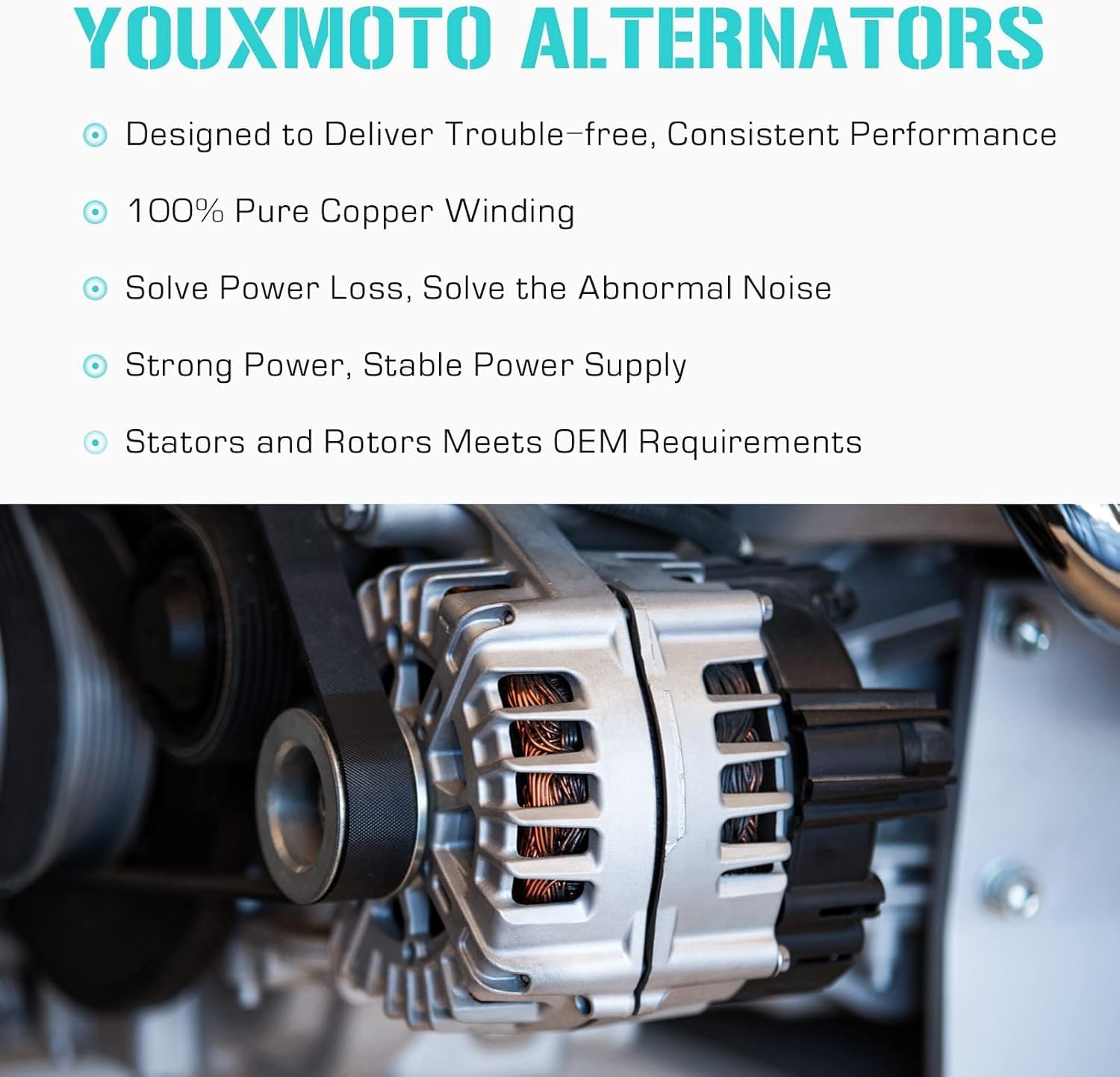 New Alternator Compatible With Chevrolet 2.2 2.2L Cavalier Pontiac Sunfire 2002-2005, Fit for Classic Malibu 2004 2005, Fit for Saturn Ion Vue 2003-2007, Fit for Oldsmobile Alero 2002-2004