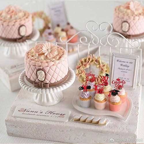 Miniatura 159 de Paquete de 24 adornos dorados para cupcakes de graduación 2025 con purpurina So Proud of You Done Diploma Graduation Cap Cupcake Picks Class of 2025
