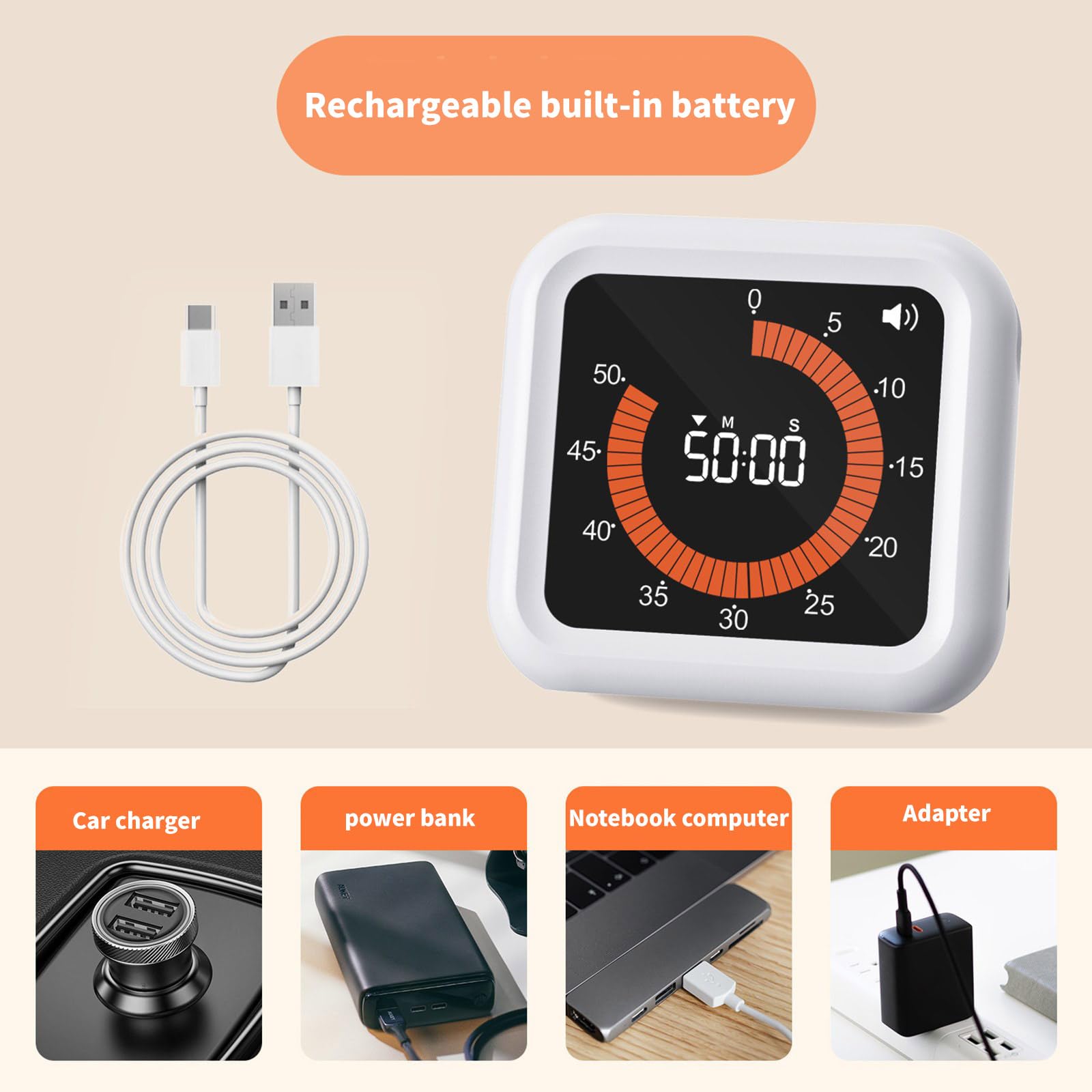 Temporizador digital multiuso, función de cuenta regresiva, instrumento de cronometraje, brillo seleccionable para tareas escolares y de cocina, temporizador de alarma silencioso