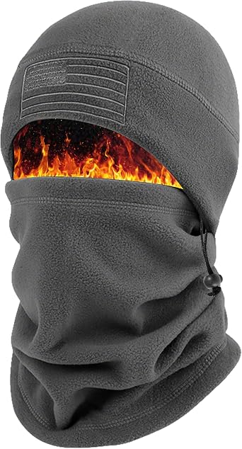 Winter Beanie Hat Scarf Set for Men Women, Fleece Beanie Windproof Neck Warmer Gaiter Cold Weather for Sports