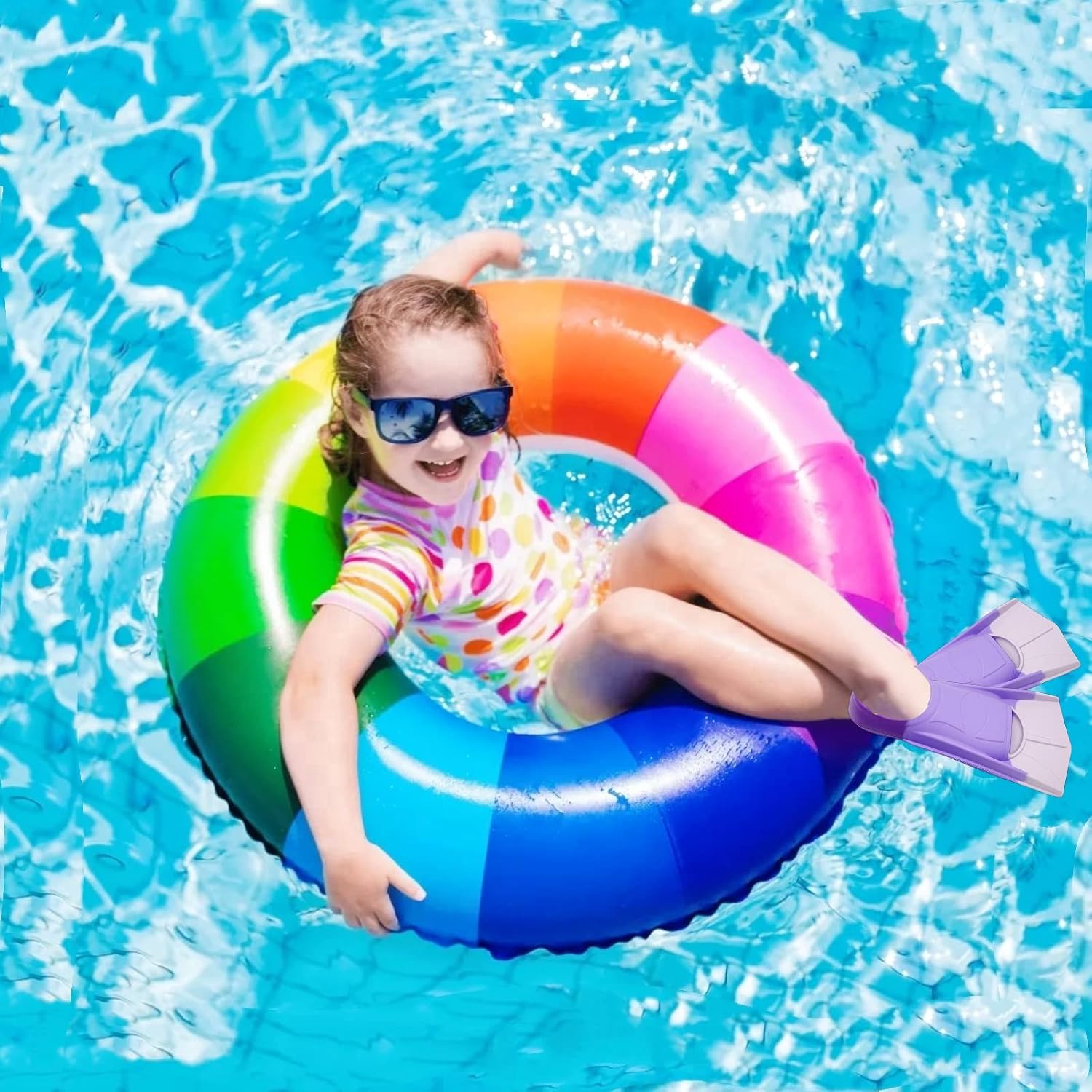 Kids Swim Fins,Comfortable Silicone Flippers for Swimming and Diving,Size Suitable Beginners Kids Girls Boys Adults
