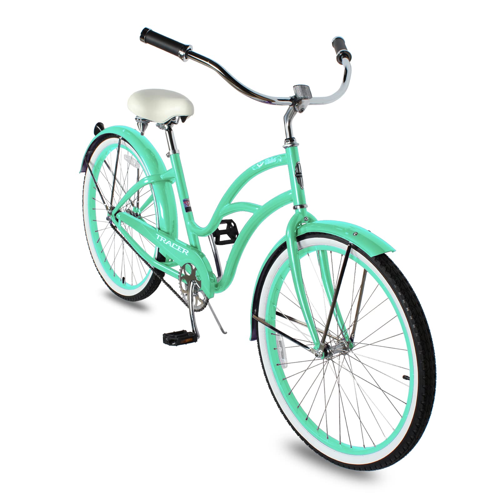 Tracer Taha Beach Cruiser Bike, 26 inch Commuter Bicycle, Single Speed/7 Sepeed Options, Hi-Ten Steel Frame, City Hybrid Bike for Women Men Adult