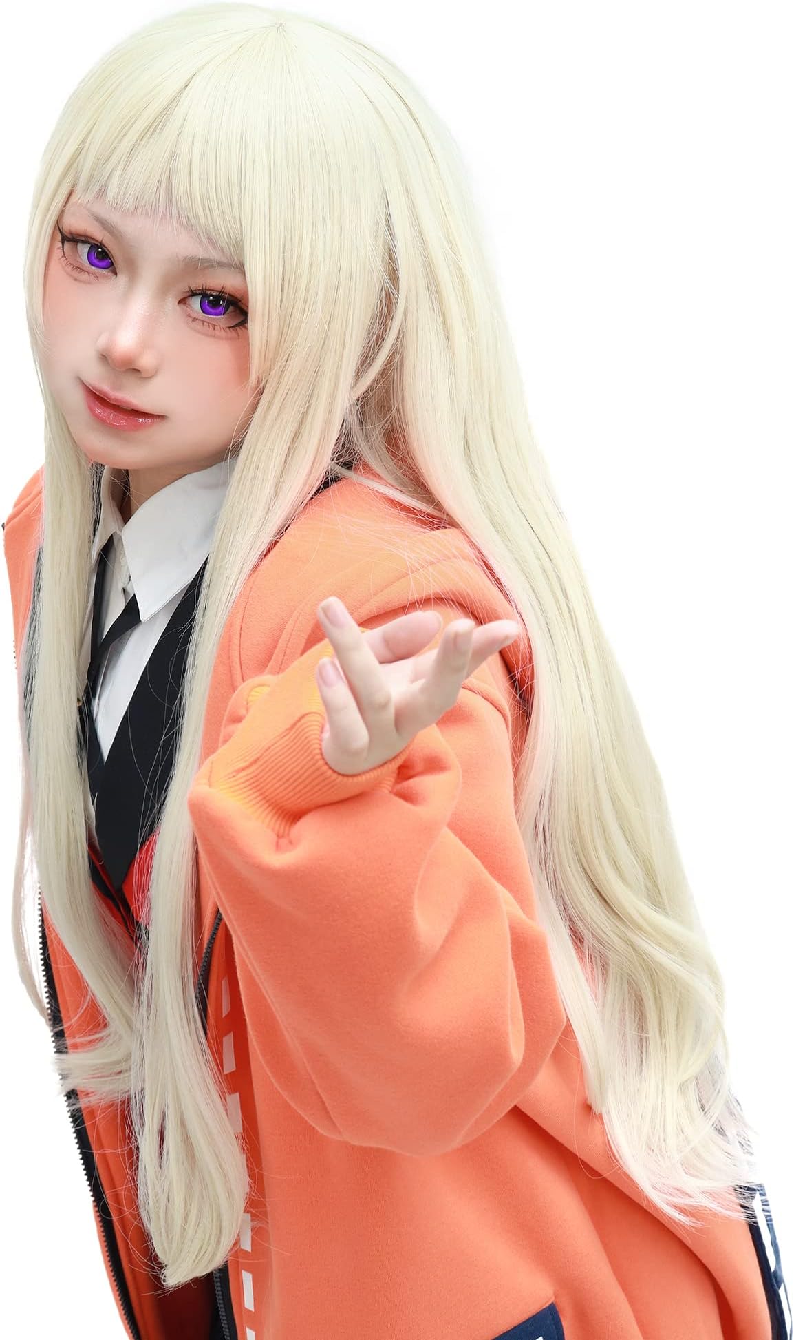 C-ZOFEK Women Anime Cosplay Wig Light Blonde Long Hair for Hallween or Daily (blonde)