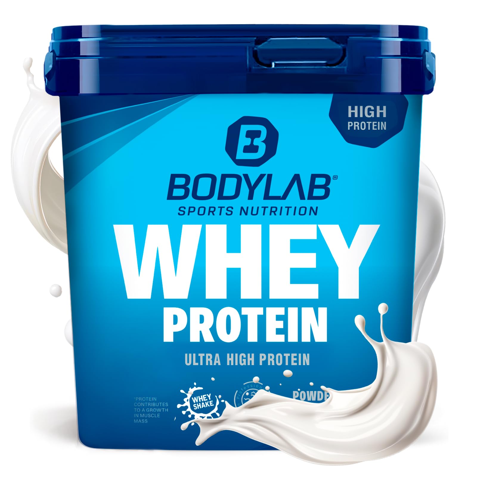Bodylab24 Whey Protein Powder Neutro 2kg, proteine per muscoli più forti, whey può promuovere la costruzione dei muscoli, con 80% di proteine, senza aspartamee