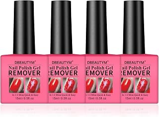 4 Pack Gel Nail Polish Remover,Gel Polish Remover For Nails In 1-5 Mins - Quick & Easy Gel Polish Remover Gift Set- Don't Hurt Nails, Professional Non-Irritating Nail Polish Gel Remover - 0.5 Fl Oz