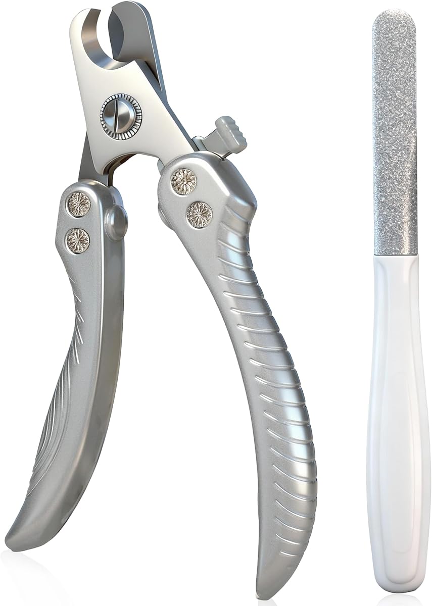 Dog Nail Clippers for Large Dogs, Heavy Duty Dog Nail Cutter, Extra Sharp Scissor for Meddium, Large and Extra Large Pets, with Dog Nail File