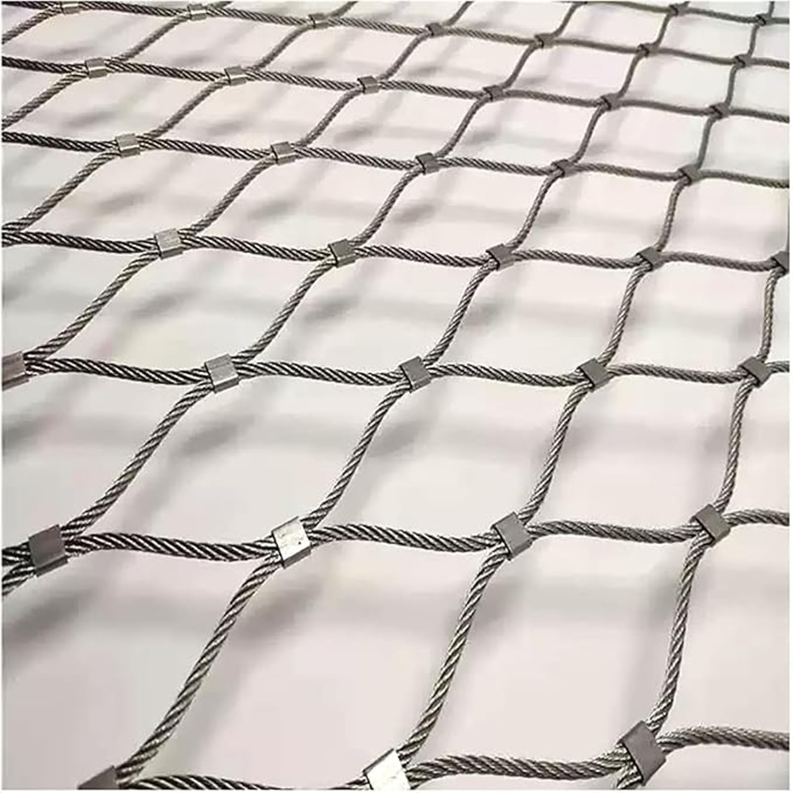 Malla Metálica Red De Alambre De Pollo Galvanizado, Flexible Cable De Malla De Acero Inoxidable Malla De Cable De Balaustrada, Red de Valla Jardín Protección Contra Obstáculos ( Color : Silver , Tamañ