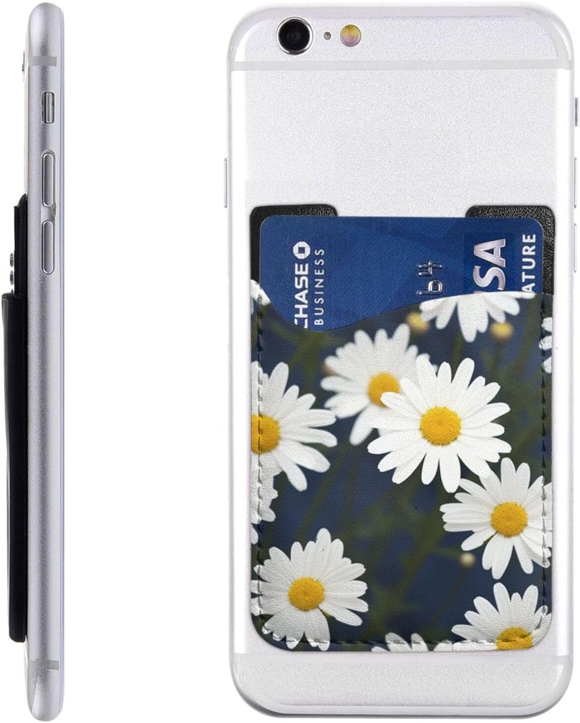 Flowers Daisy Phone Card Holder Leather Slim Phone Wallet