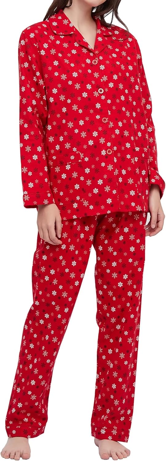 cotton flannel pajamas for women 100% cotton flannel pajamas set soft PJS cozy womens loungewear - Image 2