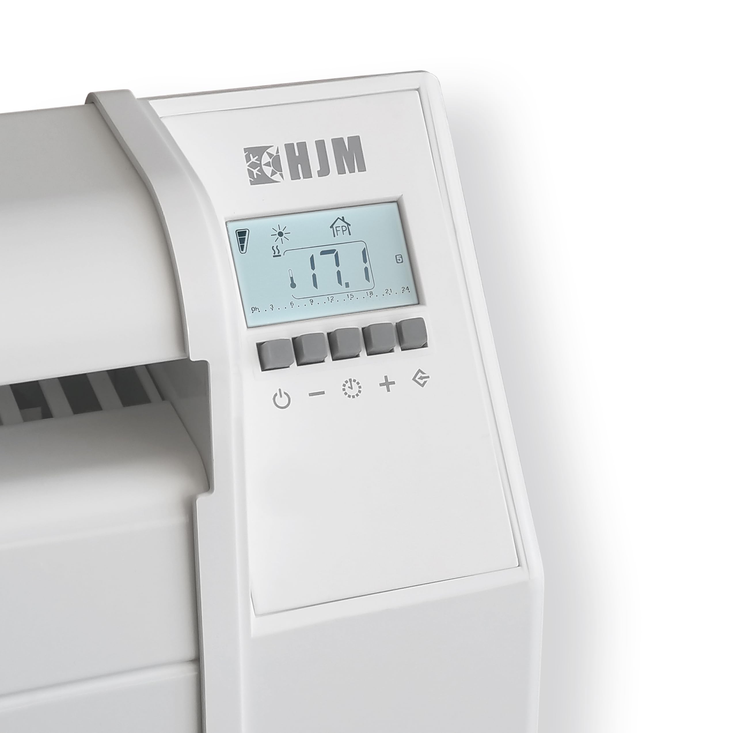 HJM AMC1500 Emisor térmico cerámico Bajo Consumo | Programable | Pantalla LCD | 1500 W | Blanco, 230 V