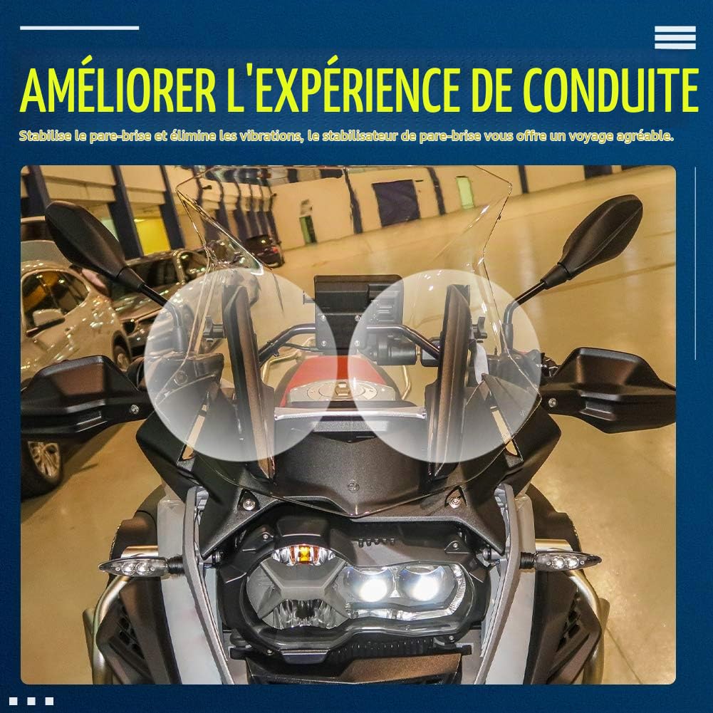Kit de stabilisateur de pare-brise de renfort réglable pour R1200GS LC 2013-2018 R1200 GS R 1200 GS ADV 2014-2018 R1250GS R1250 GS 2018-2022 R 1250 GS Adventure 2019-2023