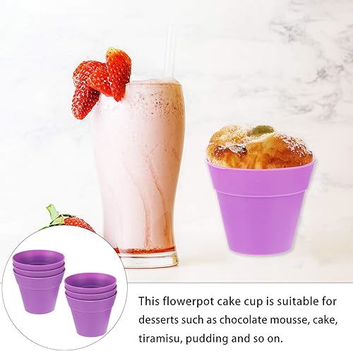 Miniatura 2 de 6 tazas de plástico para tartas de postre con tapa, cuchara de pala, magdalenas, macetas de vivero con cúpula para plantas de interior y exterior,