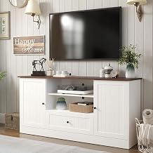 Furnify 63 in Farmhouse TV Stand with Door for TVs up to 70", White