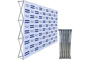 UPGRADE Portable 8ft x10ft Fabric Pop Up Display Stand for Trade Show...