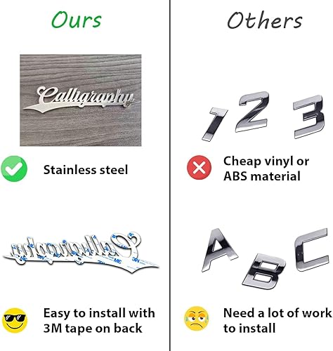 Miniatura 6 de Emblema de automóvil personalizado para regalo para los amantes de los automóviles, regalos personalizados de Vechículo, letrero de carrera, letra